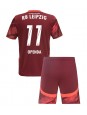 RB Leipzig Lois Openda #11 Venkovní dres pro děti 2024-25 Krátký Rukáv (+ trenýrky)